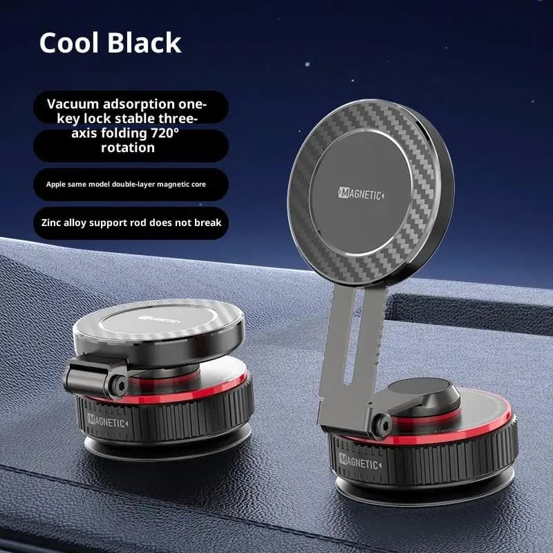 K99 Forte supporto magnetico per telefono per auto in metallo a doppio strato pieghevole telescopico 360 ° Supporto sottovuoto regolabile per auto/scrivania/universale