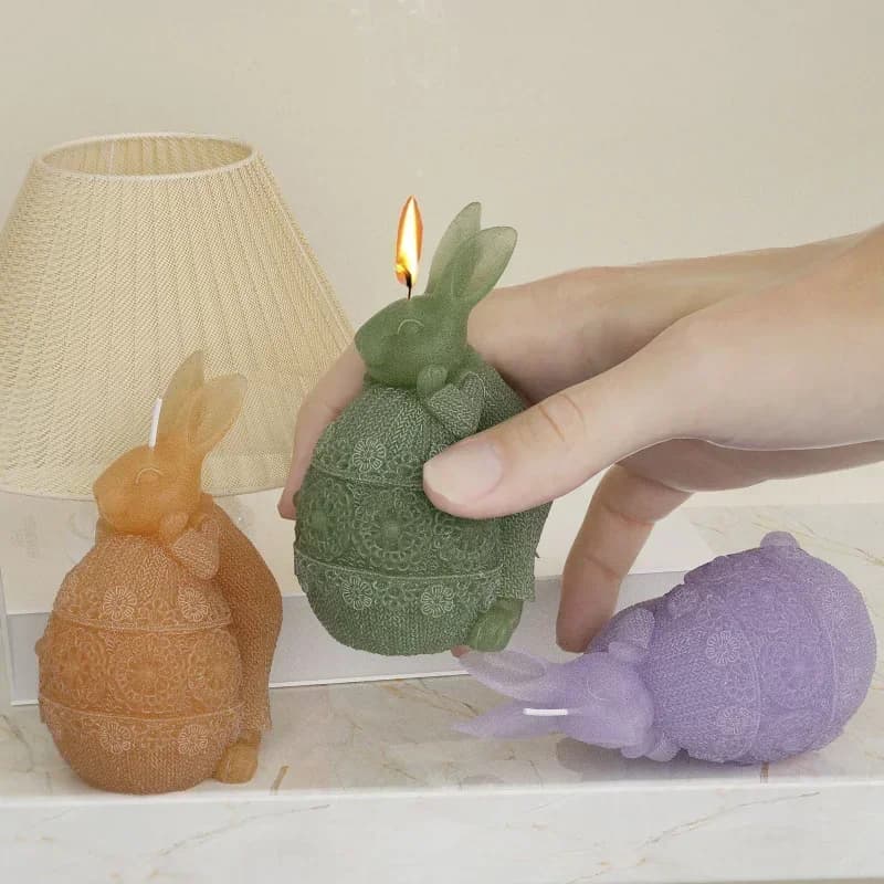 Stampo in silicone 2026 per candele a forma di coniglio, stampo per sapone, gesso, resina, artigianato, animali, cubetti di ghiaccio, utensile da forno - Ultimi modelli