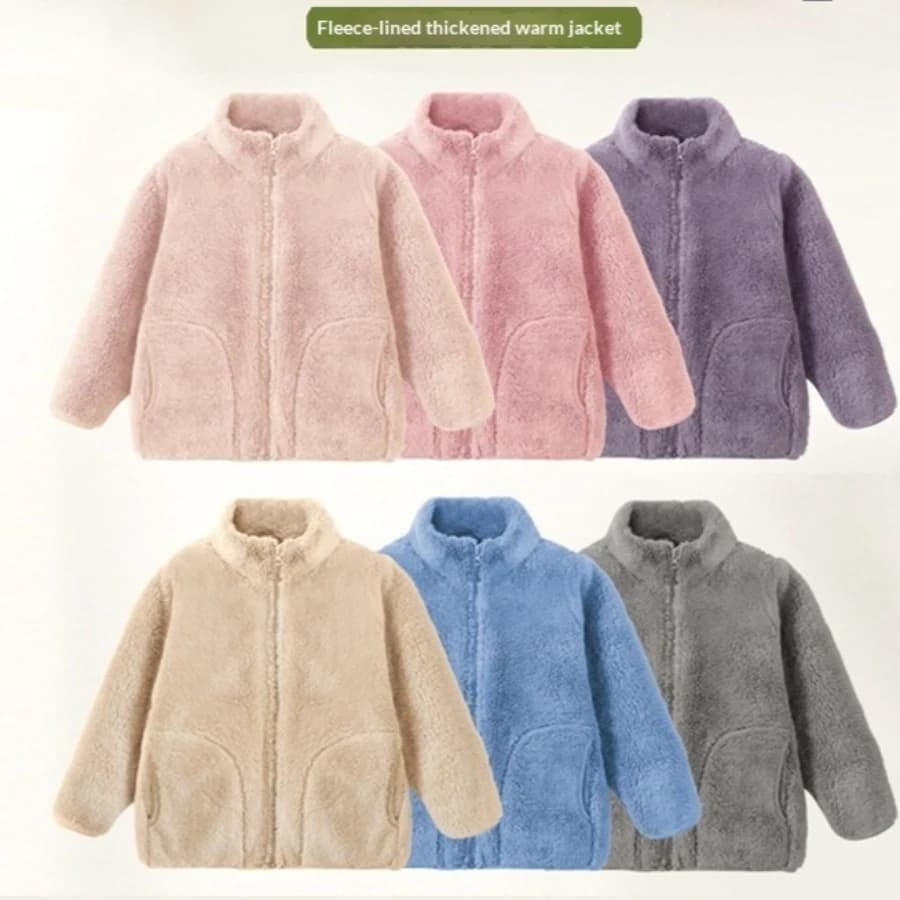 Giacca in pile per bambini e ragazzi Cappotto termico leggero per ragazzi e ragazze Uniforme scolastica Strato interno Abbigliamento quotidiano Capispalla invernale per esterni