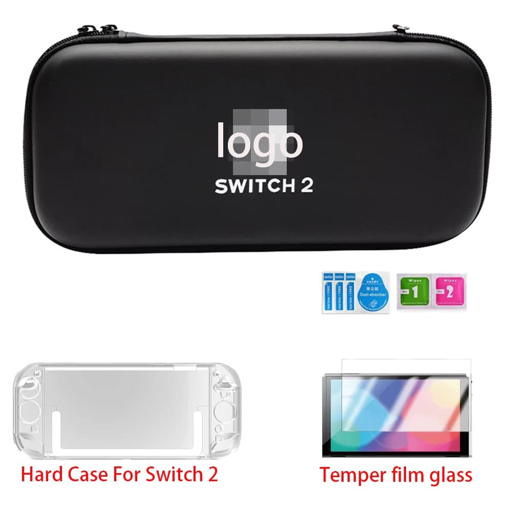 Custodia da trasporto per Nintendo Switch 2 Custodia per console di gioco con vetro temperato e custodia rigida per PC in cristallo