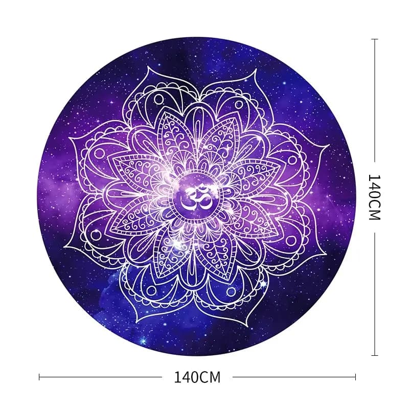 Tappetino per Meditazione in Gomma Naturale, Tappetino Yoga Resistente alle Alte Temperature con Stampa Digitale, Assorbente, 140cmx140cm 3.5mm