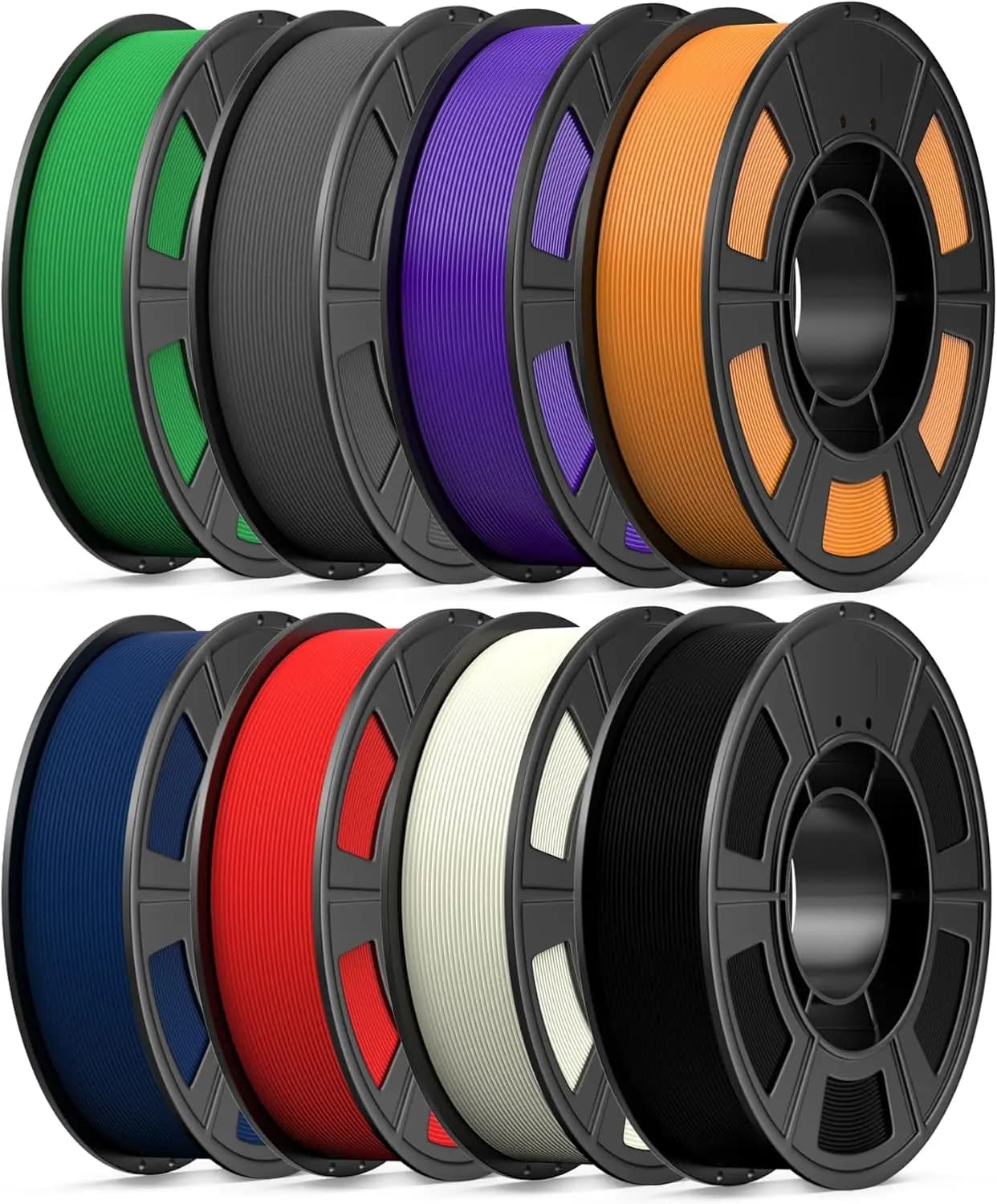 Set di 8 Colori Filamento PLA+ per Stampante 3D, Multicolore 1,75mm, Confezionato Sottovuoto, Bobina da 0,25kg, 8 Pacchetti di Colori Assortiti
