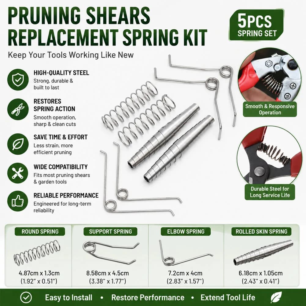 5Pcs Pruning Shear Spare Spring Stainless Steel For Pruning Shear Grafting Tool Replacement Spare Spring Gardening Tools