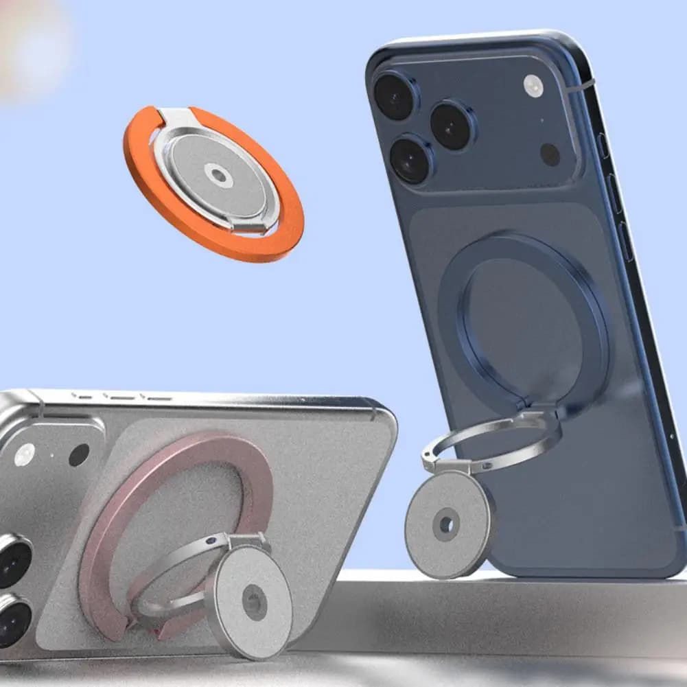 Dual Magnetic Phone Ring Holder 360° Rotation Foldable Grip Phone Stand Universal Magnetic Phone Stand For iPhone