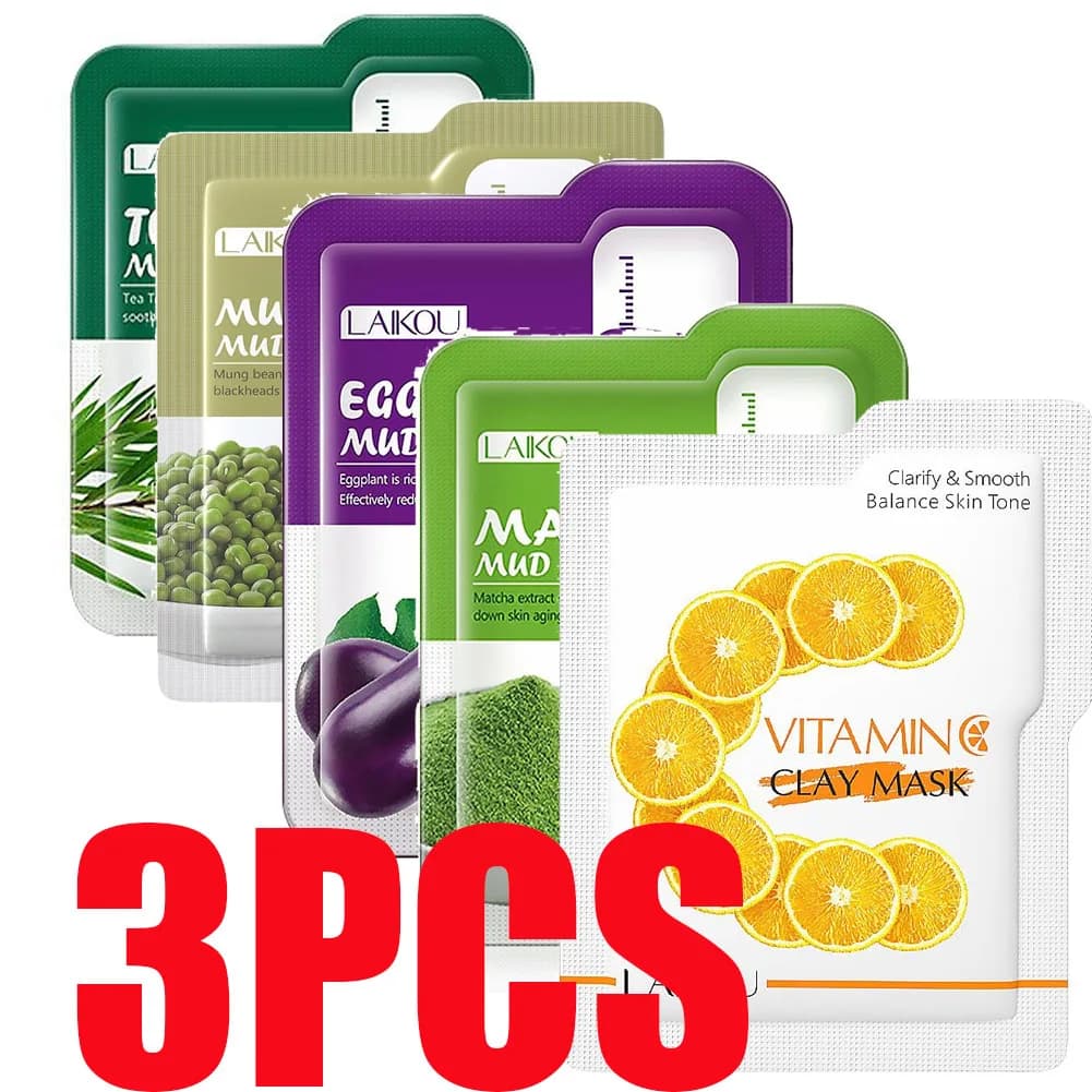 Set di 3 Maschere Viso LAIKOU alla Vitamina C, Idratanti e Rassodanti per la Cura della Pelle