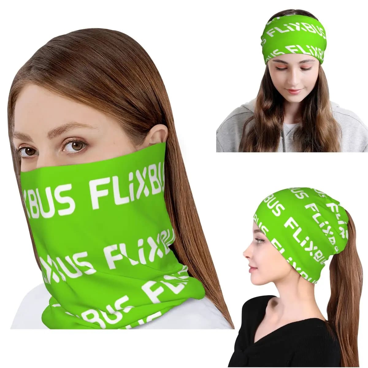 Flixbus Bandana Copricollo Sciarpa Magica Copricapo Multifunzione Berretto per Uomo Woman Adult Breathable