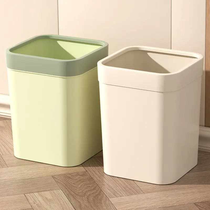 Pattumiera quadrata minimalista nordica per la casa, soggiorno, cucina, bagno, creativa, senza coperchio per una comoda pulizia della raccolta dei rifiuti