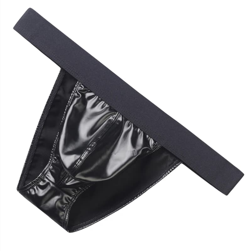 Biancheria intima da uomo sexy Slip Mutande Slip da uomo in ecopelle Slip bikini Hombre U Pouch Cintura larga Mutandine maschili Cuecas