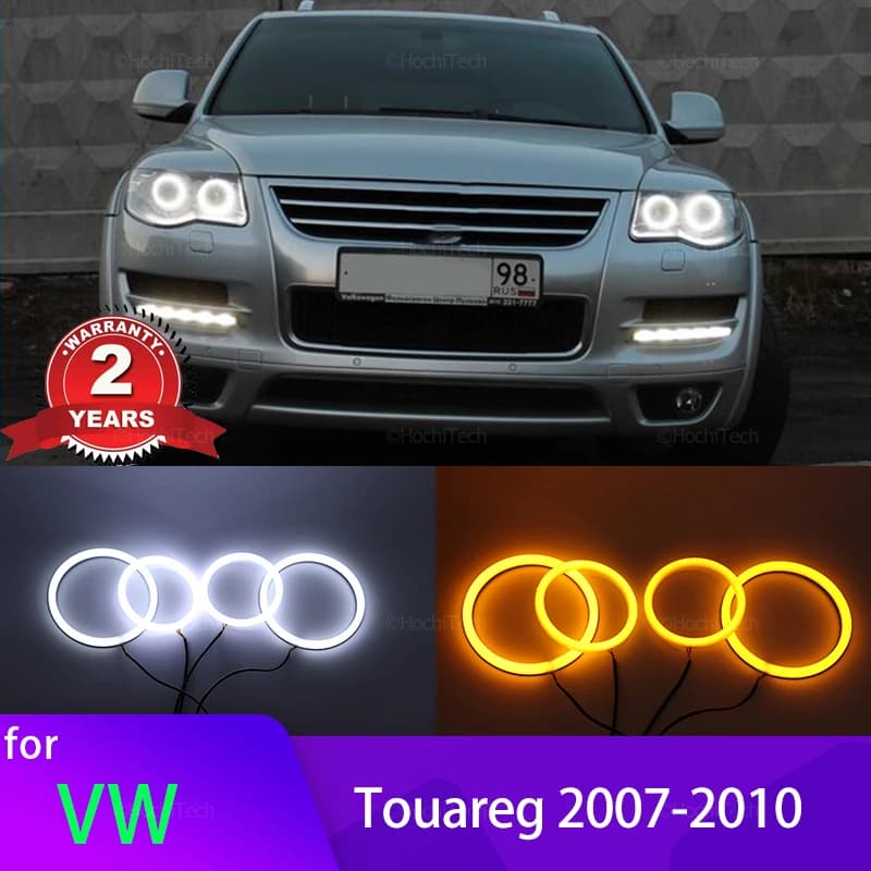 Per Volkswagen VW Touareg 2007 2008 2009 2010 Auto Faro Retrofit Switchback Anelli luminosi in cotone DRL LED Angel Eyes Kit