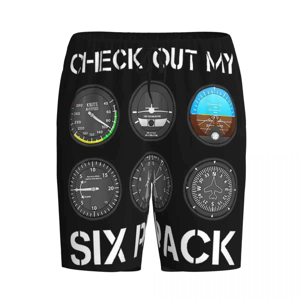 Funny Pilot Top Airplane Six Pack Flight Instruments Shorts Sleeping Pants Men Pajama Pants Lounge Sleep Sleepwear Bottoms