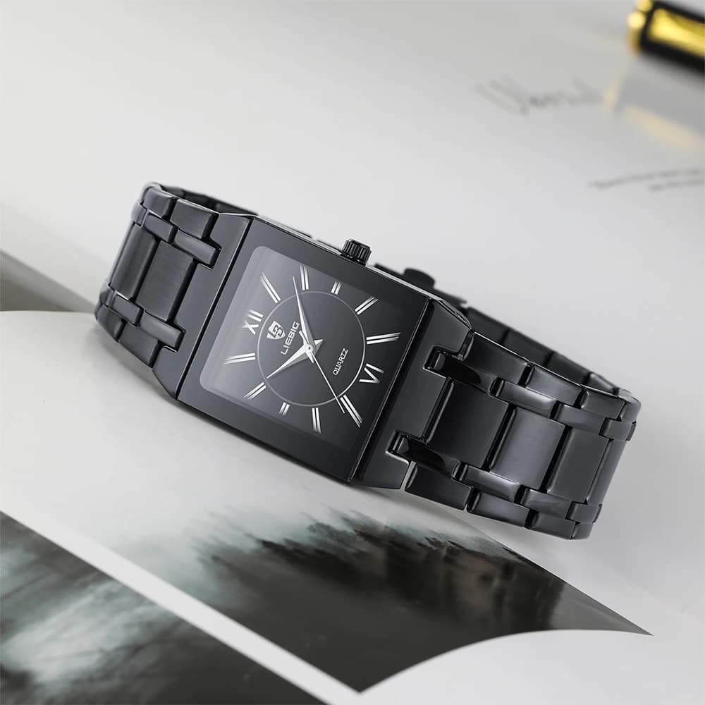 LIEBIG Quartz Waterproof Wrist Watch With Outdoor Stainless Steel Strap For Men Women's Simple Working Watches Reloj Hombre