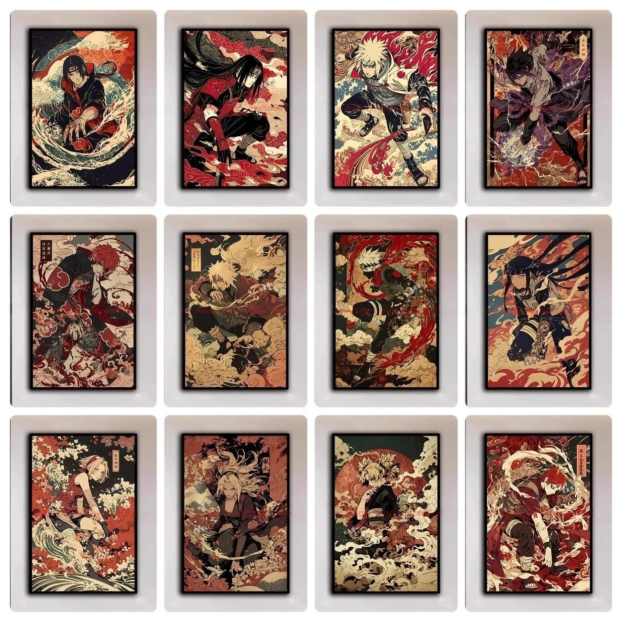 Dipinto Diamantato con Personaggi Anime Naruto, Kakashi, Sasuke, Itachi Uchiha, Akatsuki, Stile Ukiyo-e, Decorazione Moderna per la Casa, Regalo Estetico