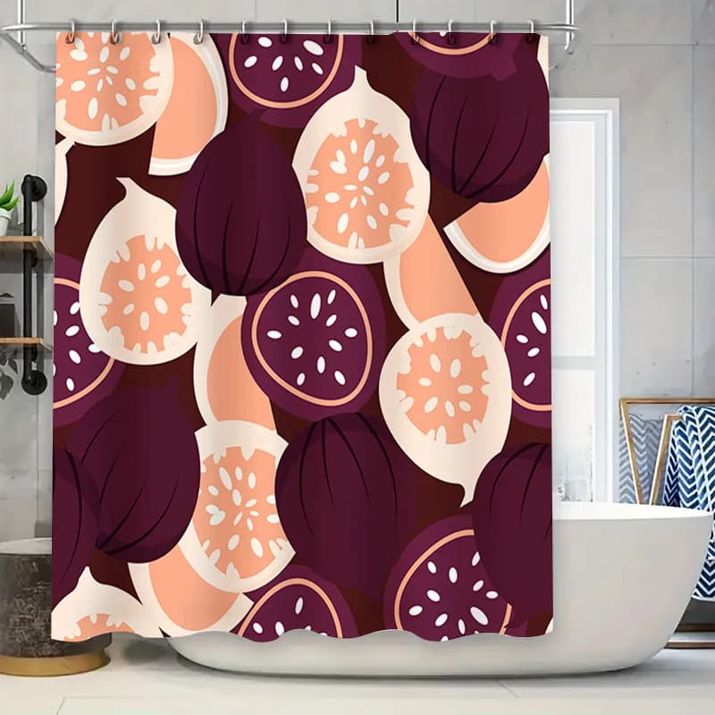 Tenda da doccia squisita Design rosa fico Decorazioni per la casa moderne per bagni Tessuto impermeabile Installazione semplice 180x234 cm