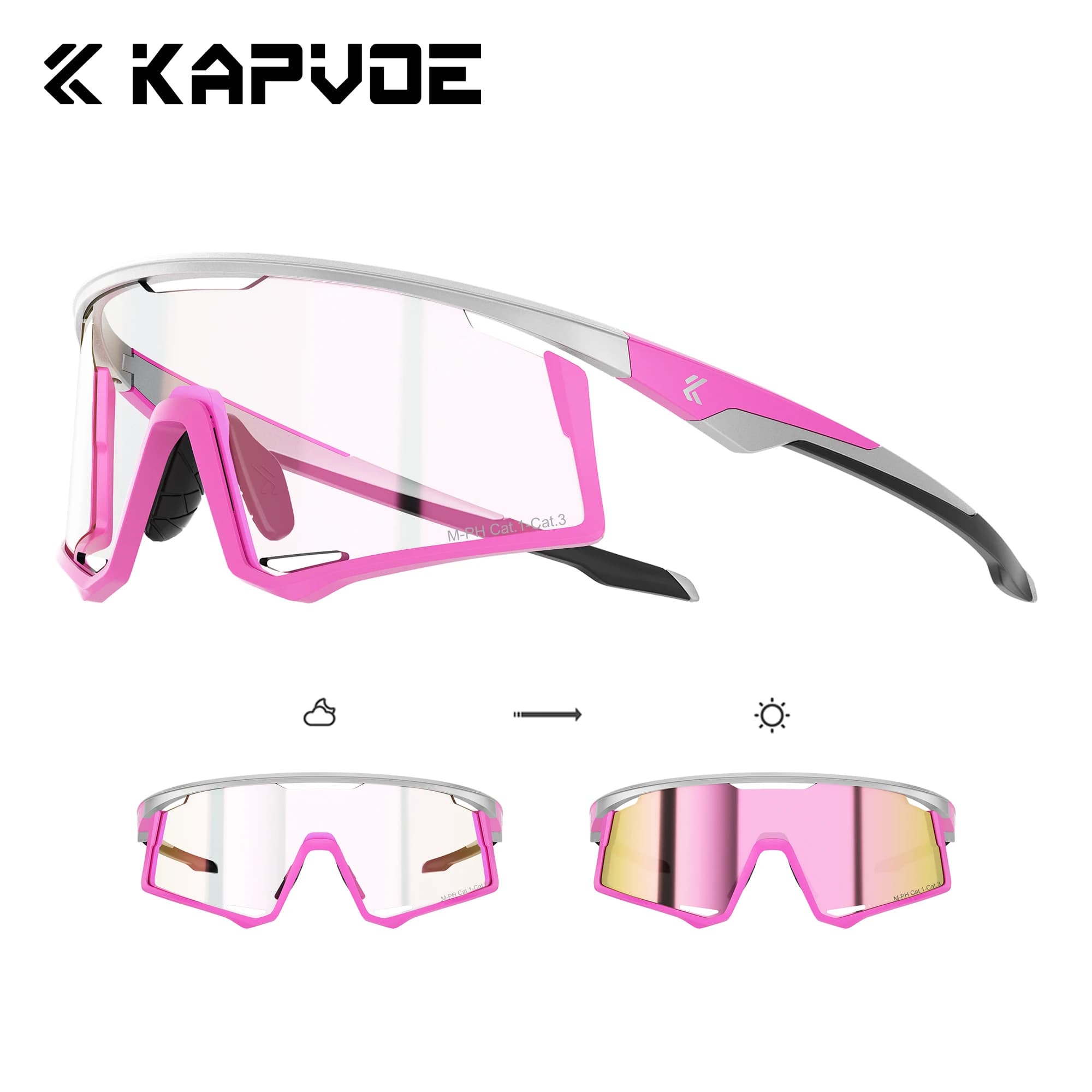 Occhiali da Ciclismo KAPVOE 2026, Occhiali Sportivi da Esterno UV400, per MTB, Bicicletta, Campeggio, Escursionismo, Baseball, Attrezzatura Antivento