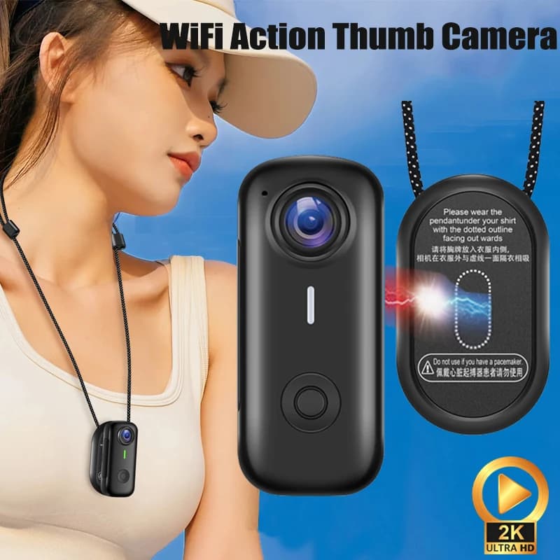 1080P HD Magnetic Sports Camera, Action Cam Open Cycling Pocket, Vlog Video Recorder with Magnetic Support
