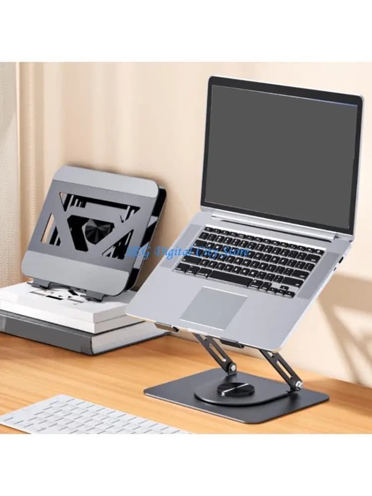 U75B Adjustable Computer Stand with 360 Rotating Base Foldable Laptop Stand for Desk