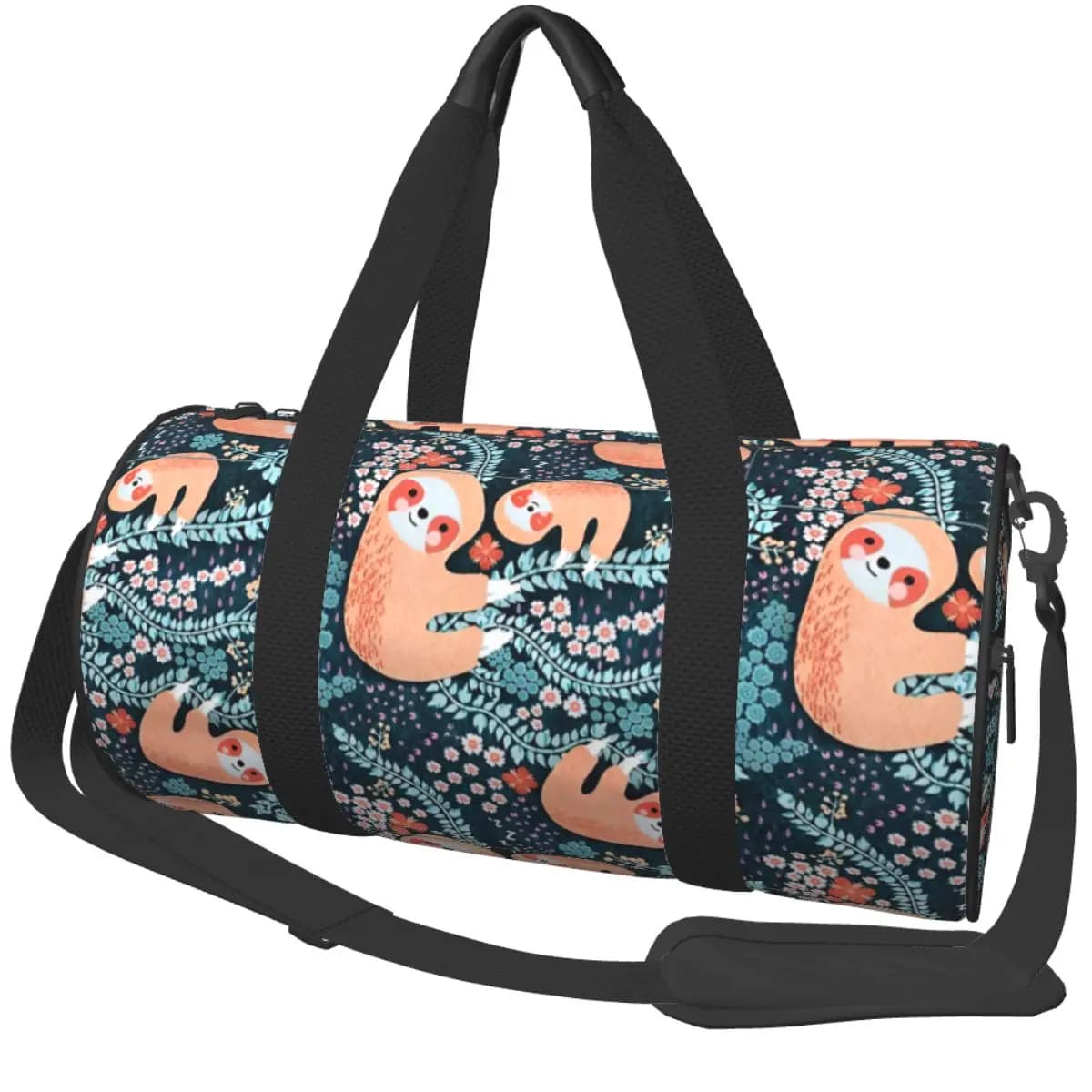 Borse sportive floreali per famiglia bradipo Borsa da palestra per allenamento da viaggio con scarpe Borse divertenti Borsa da fitness Oxford di design da uomo