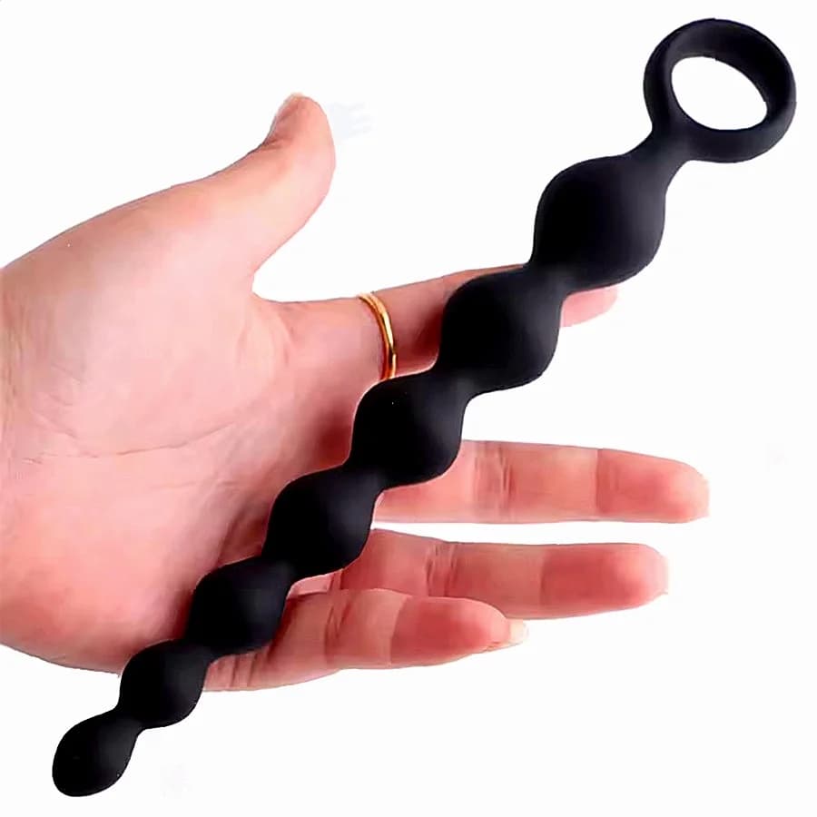 Plug Anale in Silicone 20CM con Palline, Massaggiatore Prostatico, Stimolatore Punto G, Giocattolo Erotico per Uomini e Donne