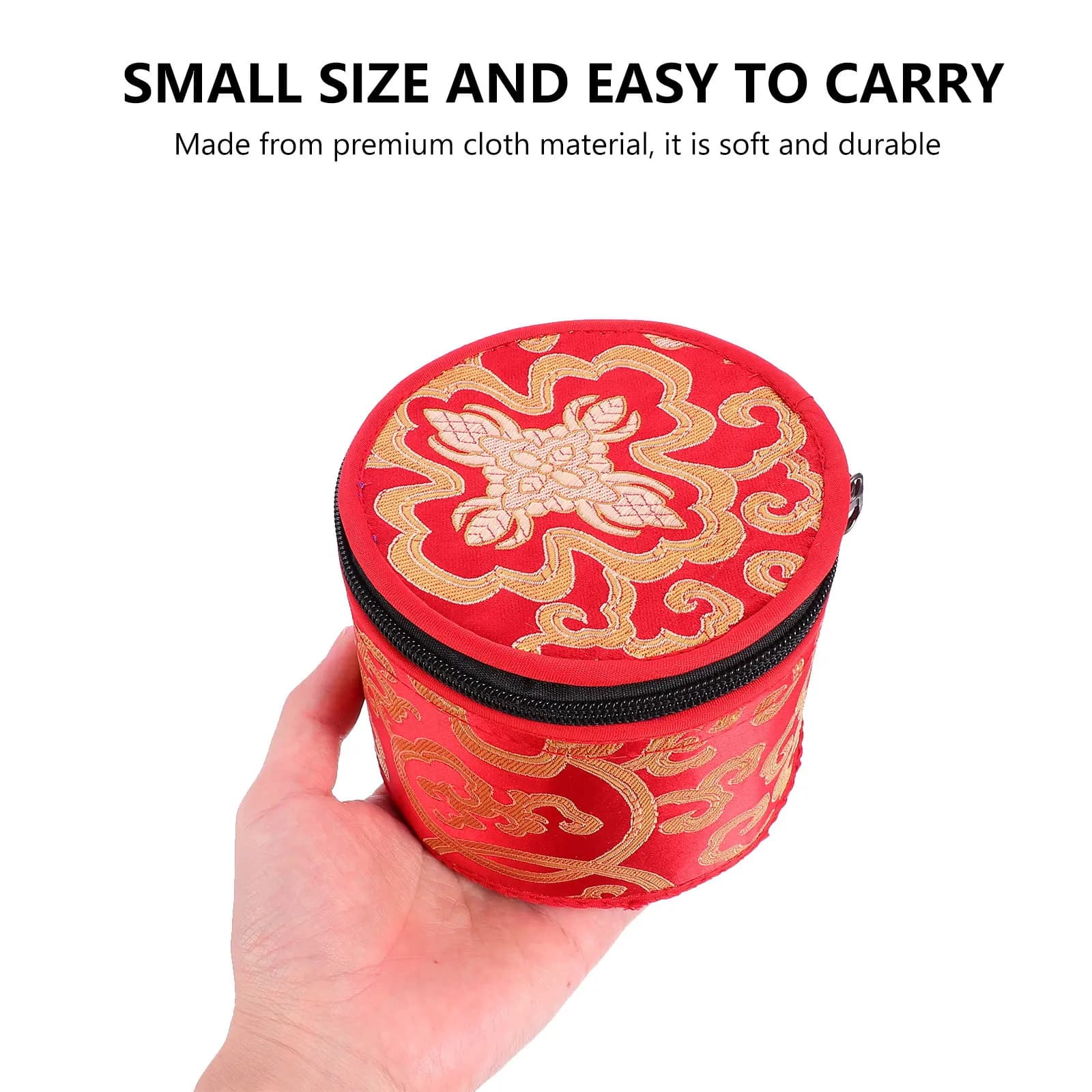 Buddhist Singing Bowl Case Premium Cloth Zipper Handmade Embroidery Auspicious Cloud Tibetan Meditation Bowl Holder Mat