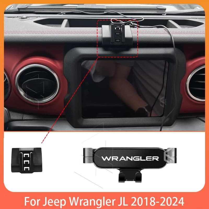 Mobile phone support for JEEP Wrangler 2018-2024 Special support for mobile phone adjustable Accessories for GPS base support