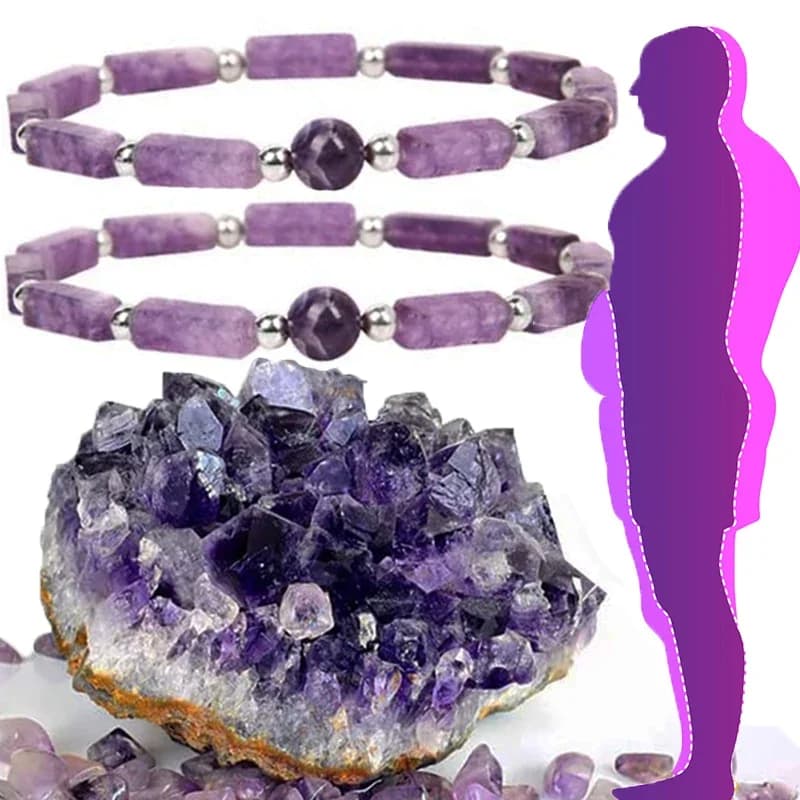 Natural Amethyst Purifying Body Slimming Bracelet Stone Energy Yoga Bracelets for Women Slimming Bracelet Relieving Healing Healing