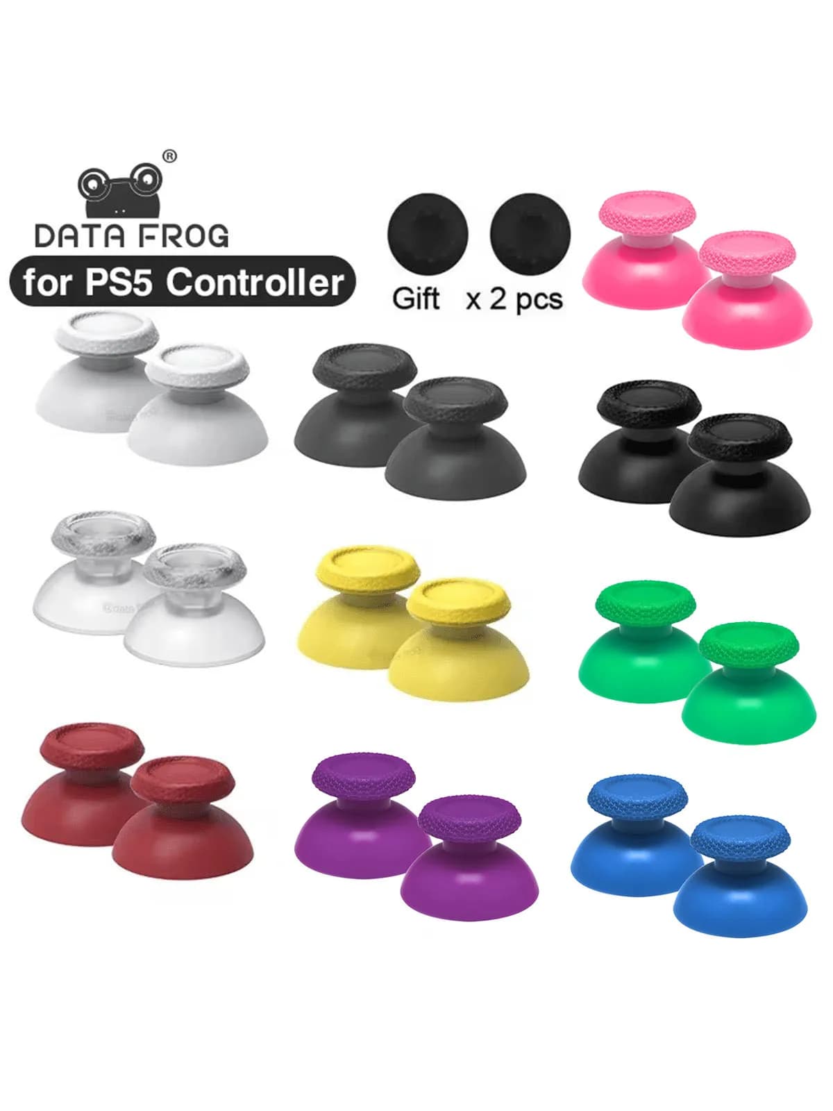 DATA FROG Levetta Analogica di Ricambio per Controller PS5, Cappucci Joystick 3D, Accessori per Pulsanti Analogici