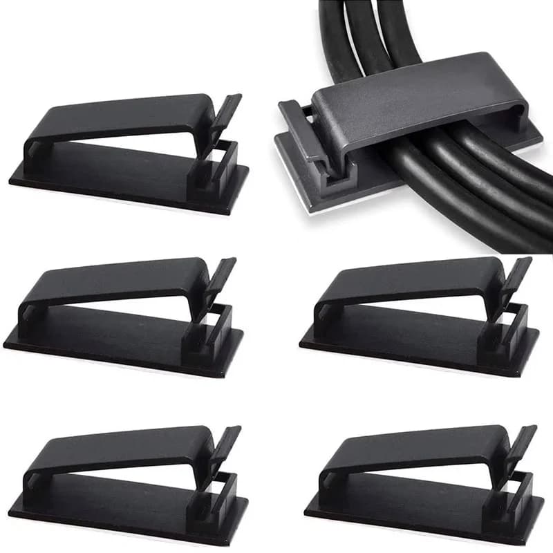 10 pezzi di clip autoadesive per la gestione dei cavi, organizer per cavi USB, clip per cavi, supporto per cavi per TV, PC, tastiera, casa, ufficio.