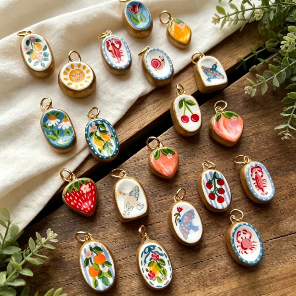 New Strawberry Enamel Painted Pendant Charm DIY Jewelry Making Supplies Ins Style Elegant Fresh Sweet Design for Necklace Bracelet Keychain Gift for Friend