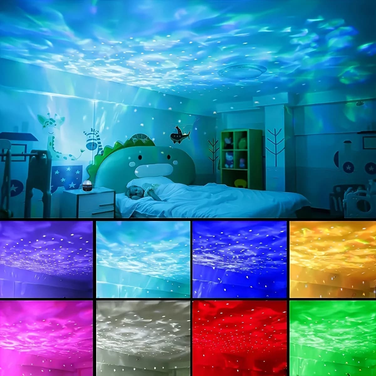 Proiettore di Stelle e Cielo Stellato USB con Telecomando, Luce Notturna Rotante Multicolore per Camera da Letto, Decorazione Natalizia