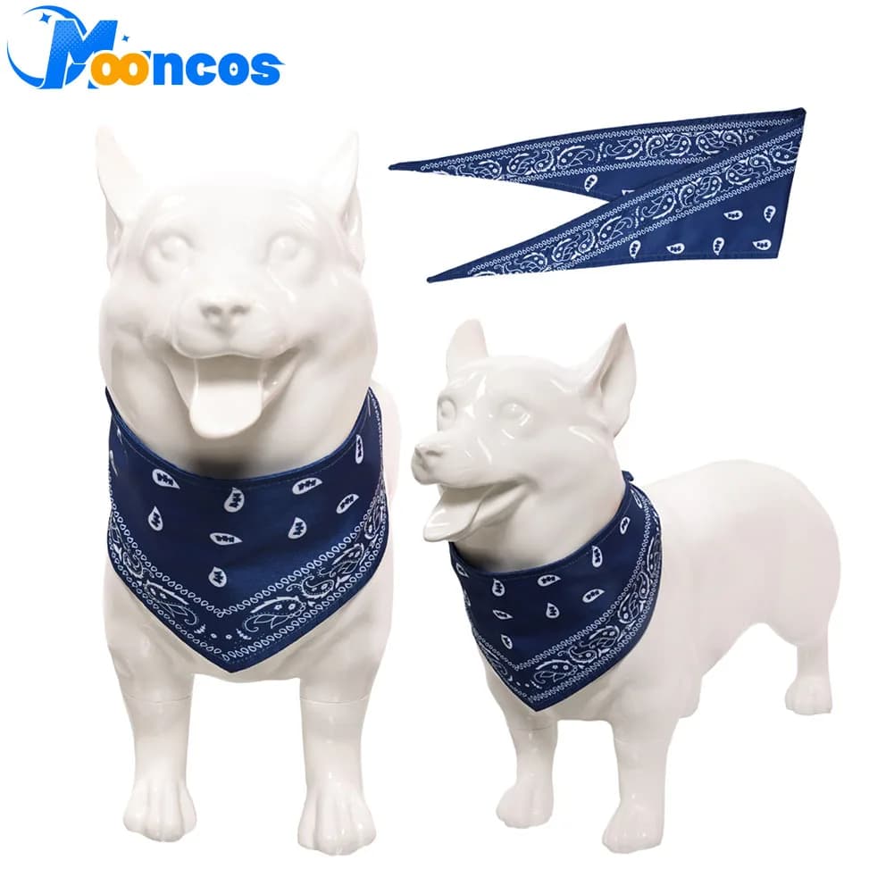 Pet Dog Blue Printed Bavaglino Cosplay Eleven 11 Scarf for Puppy Costume Clothing Accessories Coat Halloween Carnival Dress