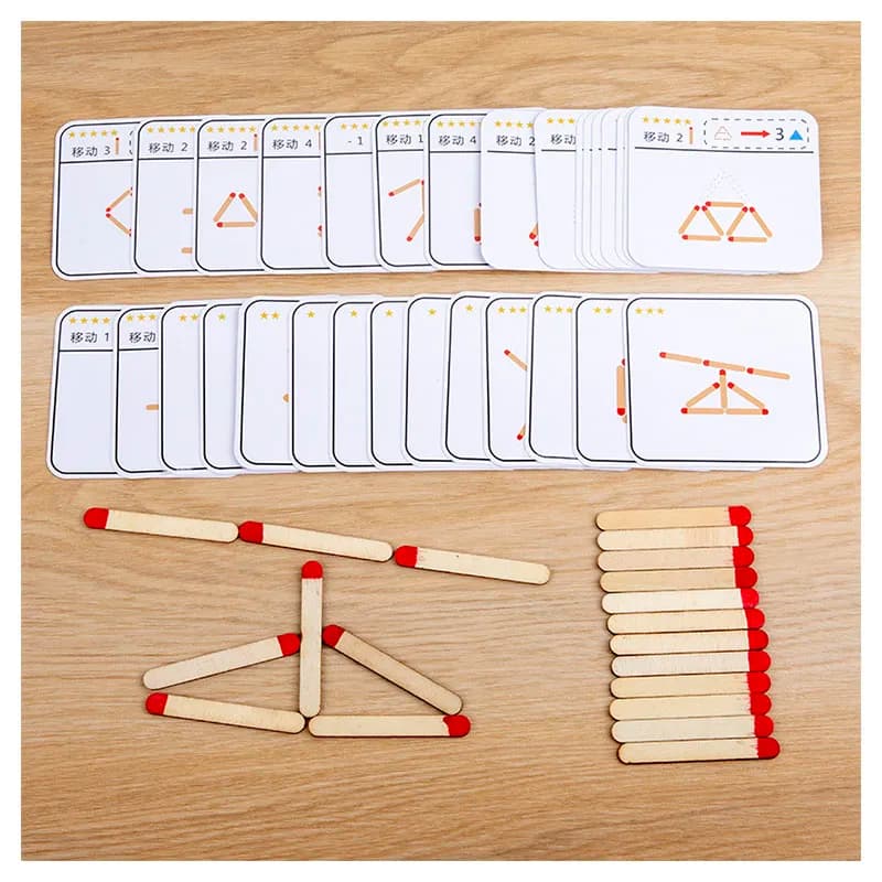 Montessori Partite Puzzle Gioco Giocattoli di legno Matematica fai da te Geometria Gioco da tavolo Pensiero logico Partita Formazione Giocattoli educativi per bambini