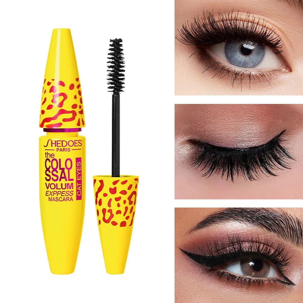 SHEDOES 1PCS-5D mascara spesso, lungo, riccio, naturalmente impermeabile, facile da rimuovere il trucco