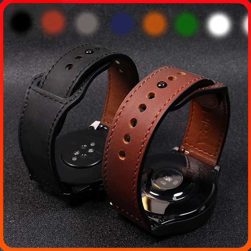 Leather strap for Samsung Galaxy watch 7/6//5/pro/4/3/Active 2 20mm-22mm Bracelet Huawei GT 5/4/Amazfit GTS/GTR 4/3/2 mini Band