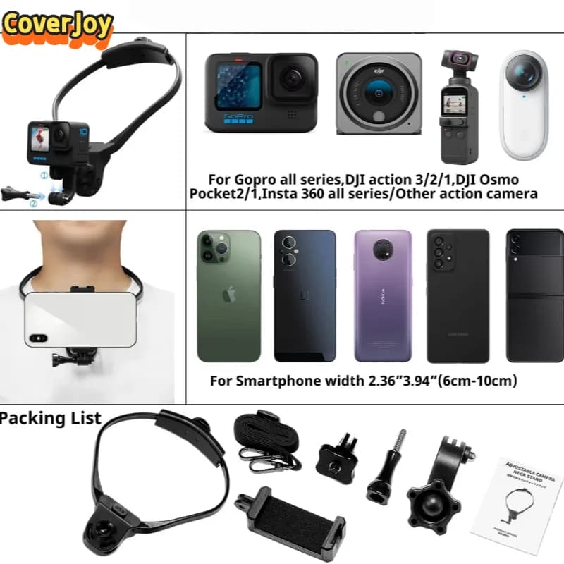 Supporto toracico magnetico CJ per GoPro Hero da 5 a 13 DJI Osmo Action Insta360 X2/X3/X4 SJCAM AKASO Accessori per fotocamere sportive Sicuro