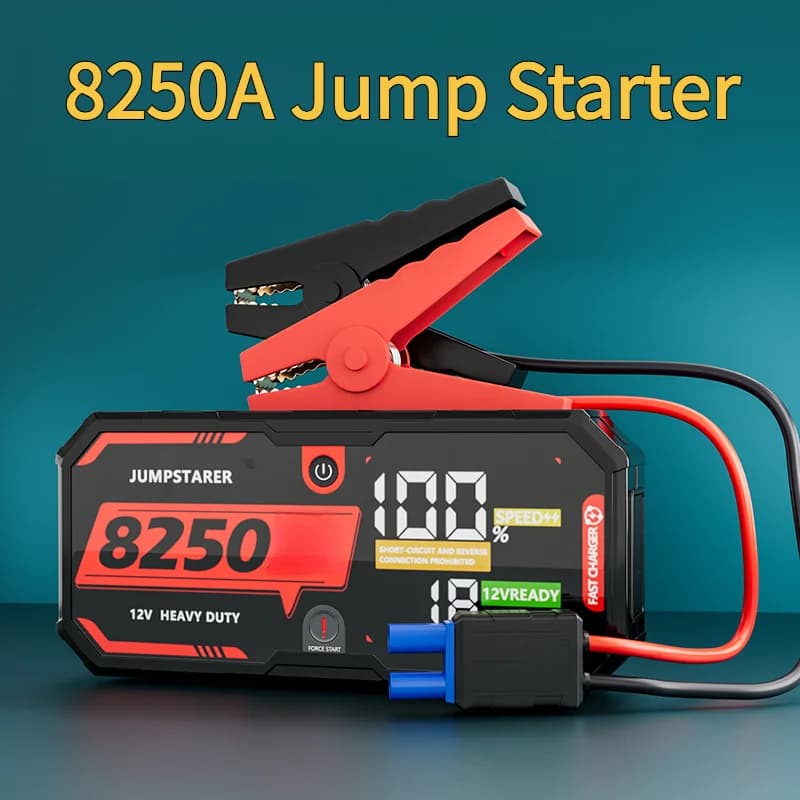 Avviatore di Emergenza per Auto 8250A 12V, Booster Portatile per Batteria Auto per Tutti i Motori a Benzina e Diesel fino a 13L, Ricarica Super Veloce