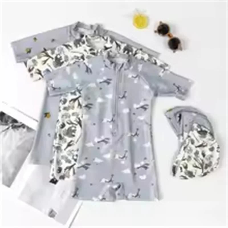 Summer in-house swimsuit 2026 for kids and girls, with hat, sun protection, for beach holidays, surf set
