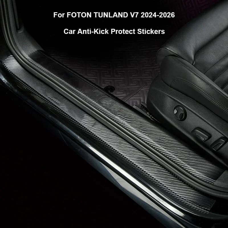 Car B-Pillar Anti-Calcio Protecting PU Leather Pads Anti-Sporcock Anti-Sporch Resistant To Scratch For FOTON TUNLAND V7 2024-2026