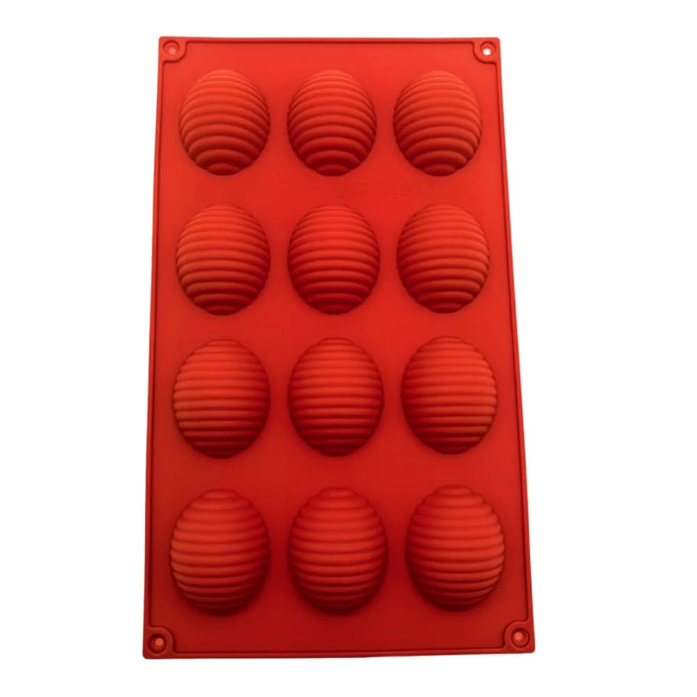 12 Cavity Screw Thread Seashell Silicone Mold Food Grade Ribbed Madeleine Cake Chocolate Jelly Soap Aroma Candle DIY Baking Tool