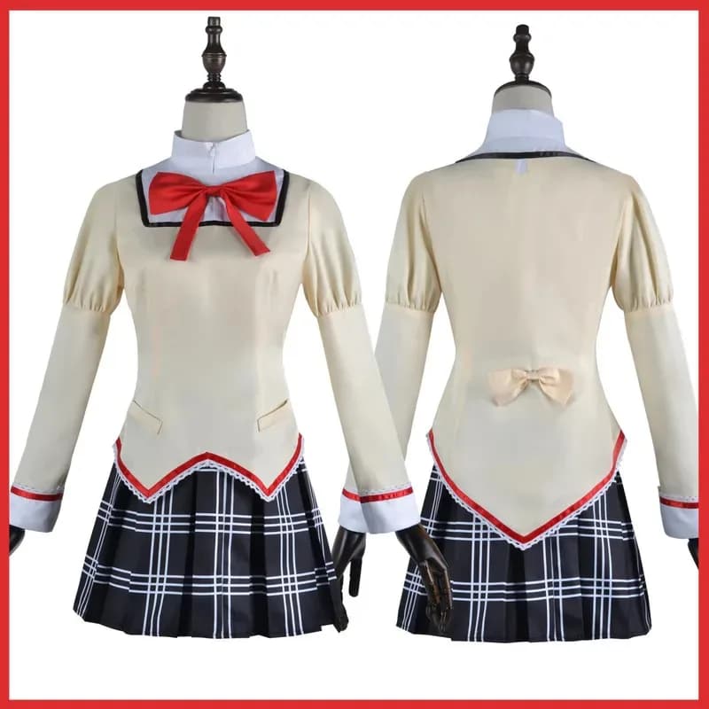 Anime Puella Magi Magica Akemi Homura Kaname Madoka Costume Cosplay Miki Sayaka Sakura Kyouko Campus Uniforme Parrucca Shoex;2'a,6.h;8