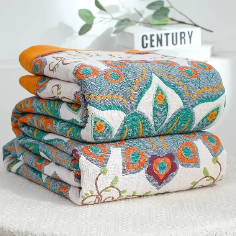 Coperta casual trapuntata fresca estiva Nuova coperta di cotone per letti Asciugamano per divano Boho Copriletto morbido Mandala Lenzuolo a doppia faccia