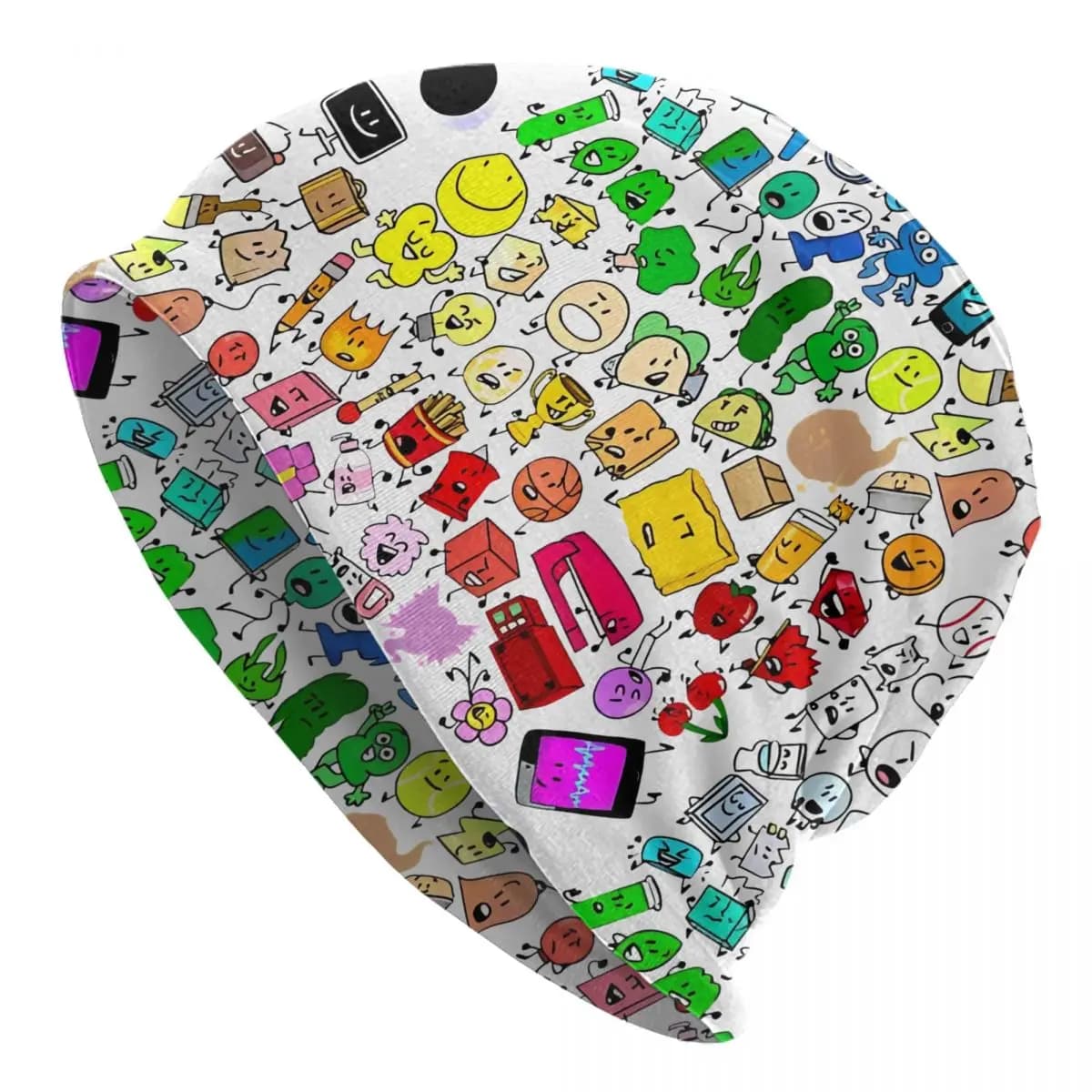 BFDI Inanimate Insanity Cartoon Skullies Beanies Hats Battle for Dream Island Spring Unisex Cap Warm Dual-use Bonnet Hats