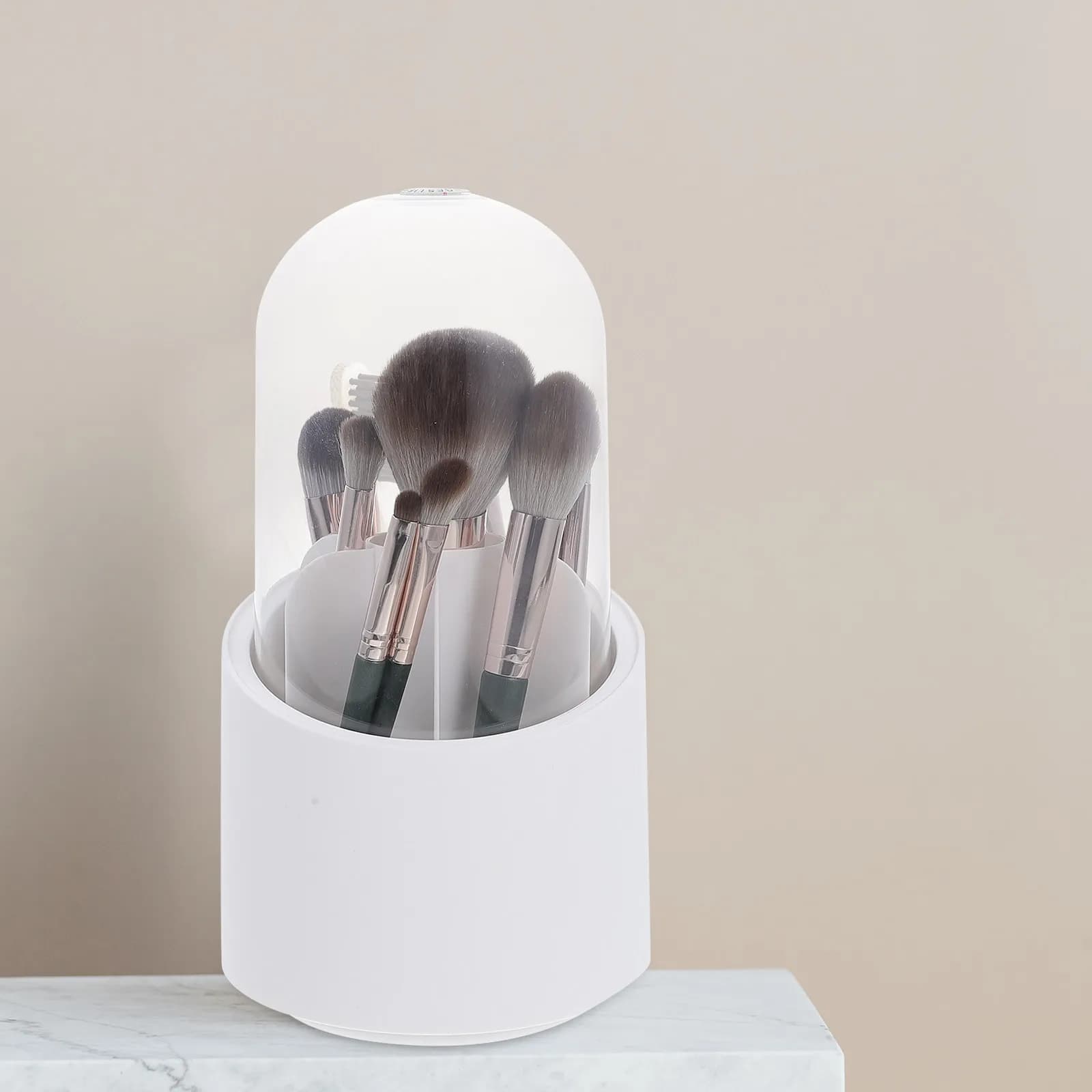 Makeup Brush Drying Basket Foundation Holder Storage Case Holders Canister White Stand Containers