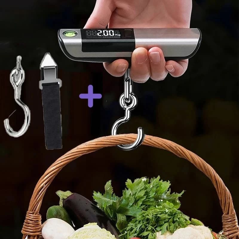 New Portable Electronic Scale 50kg LCD Display Travel Fish Hook Luggage Scale High-precision Spring Scale Weighing Measure Tool