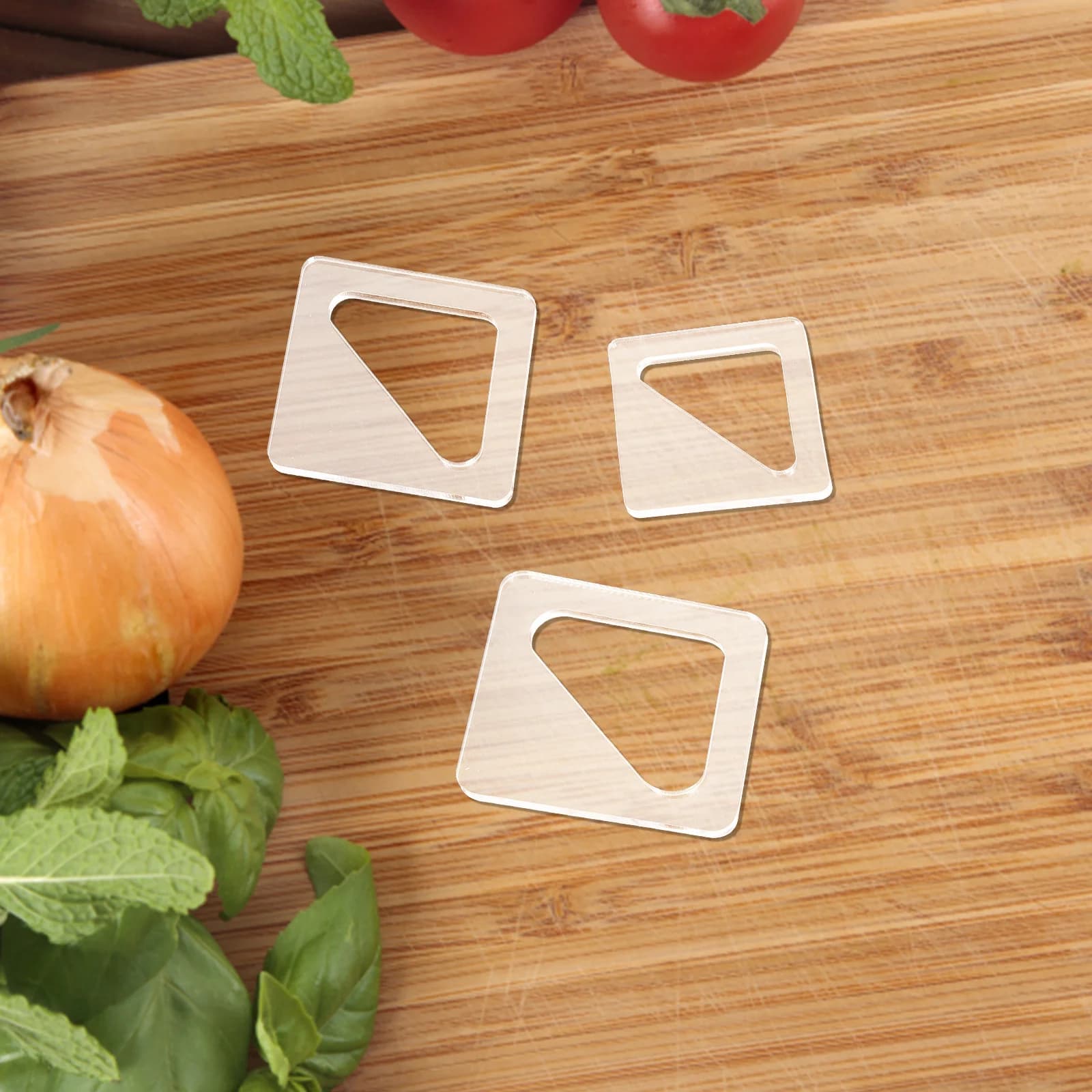 Set of 3 Cut acrylic Stencils, Triangular Pattern, Tool Reusable for Drilling, for Cooking, Craftsmanship, Fai-da- ♪