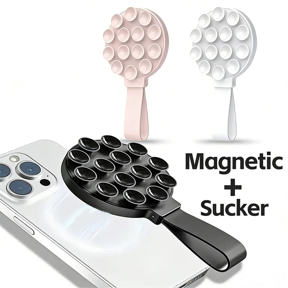Supporto Magnetico Universale Multifunzionale Colorato Adatto per iPhone Magsafe con Supporto a Ventosa in Silicone e Specchio