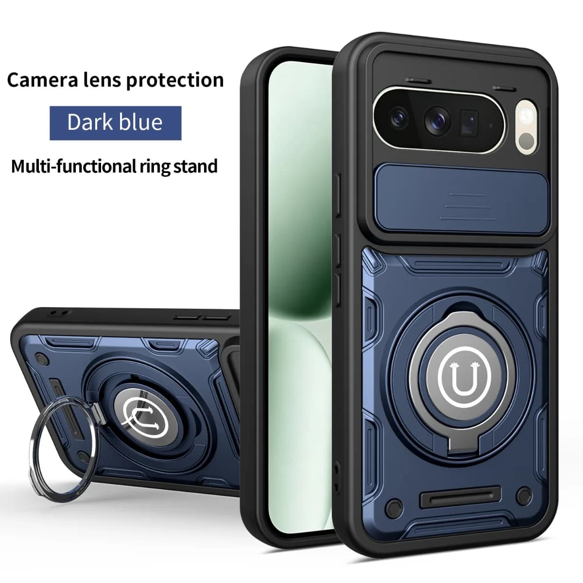 Custodia per Google Pixel 10 Pro XL, Cover Magnetica Antiurto con Anello di Supporto per Pixel 9/10 Pro, Compatibile con Ricarica Wireless Magsafe