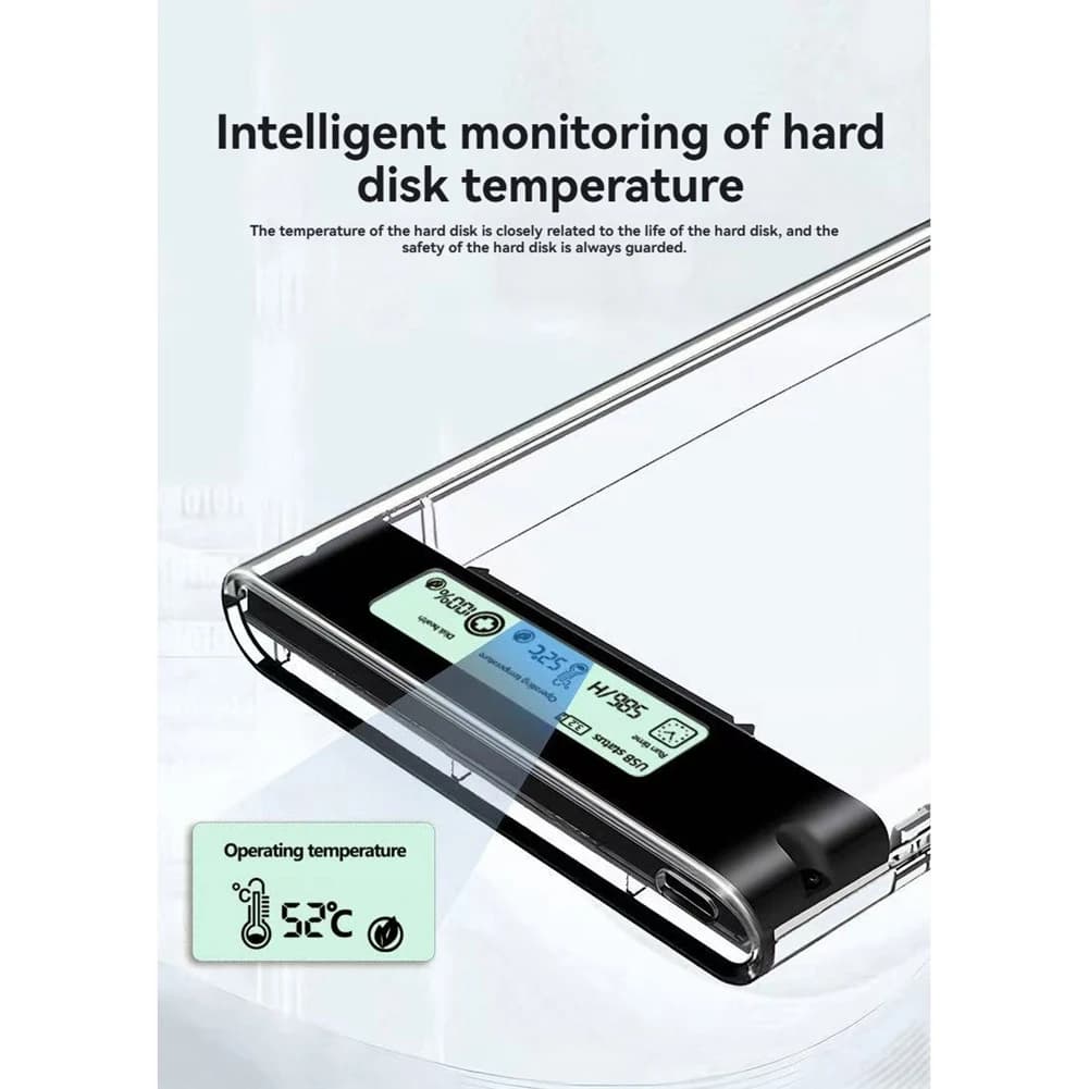 T35C USB3.2 External HDD Case 5Gbps 2.5 Inch Hard Disk Case Type-C SSD Enclosure SATA HDD SSD Storage Case for Laptop PC
