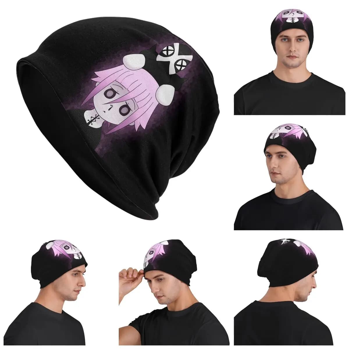 Crona e Ragnarok Soul Eater Berretto lavorato a maglia caldo Cappello a cuffia Hip Hop Autunno Inverno Berretti da esterno Cappelli per uomo Donna Adulto