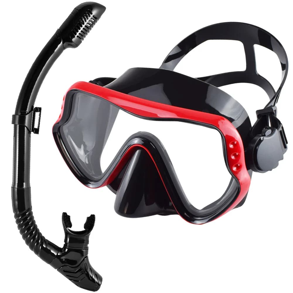 Diving Goggles, Snorkel Set, Diving Mask, Men's and Women's Adult Large-frame Silicone Mask, Swimming and Snorkeling Glasses.