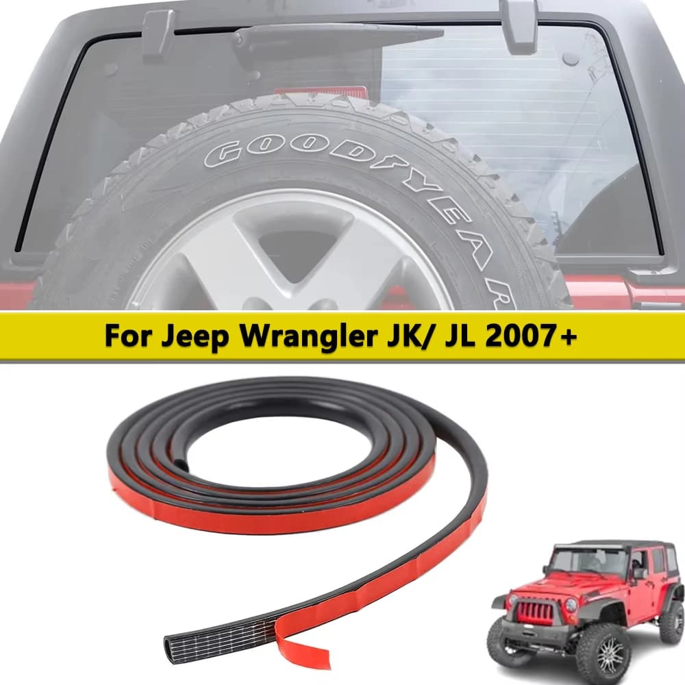 Porta posteriore dell'auto Striscia di tenuta in gomma impermeabile Guarnizione per Jeep Wrangler JK JL 2007-2024 Accessori kit insonorizzati per portellone posteriore